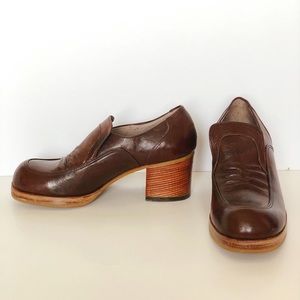 Vintage Brown Leather Women's Shoes
